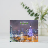 Prettig kerstfeest, Warschau, Polen, Briefkaart (Staand voorkant)