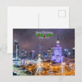Prettig kerstfeest, Warschau, Polen, Briefkaart (Voorkant / Achterkant)