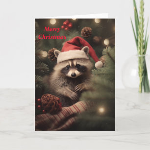 Prettig kerstfeest Wasbeer Feestdagen Kaart