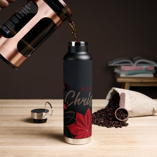 "Prettig kerstfeest" Waterfles (Koffie)