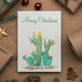 Prettig kerstfeest Waterverf Cactus Woestijn Zuidw Feestdagenkaart