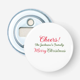 prettig kerstfeest wensen voeg familienaam tekst f button flesopener