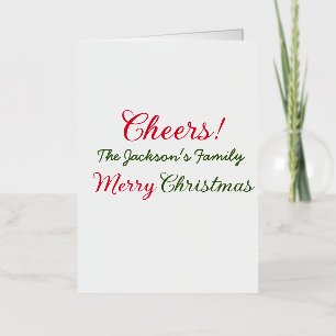 prettig kerstfeest wensen voeg familienaam tekst f folie wenskaart