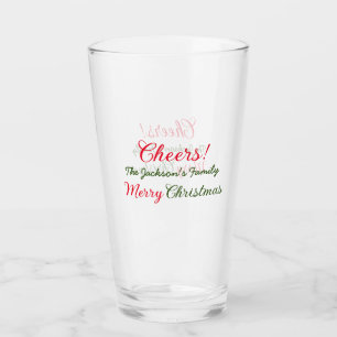 prettig kerstfeest wensen voeg familienaam tekst f glas