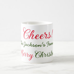 prettig kerstfeest wensen voeg familienaam tekst f koffiemok