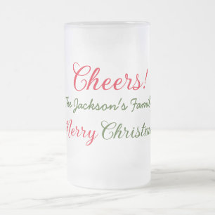 prettig kerstfeest wensen voeg familienaam tekst f matglas bierpul