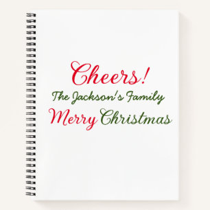 prettig kerstfeest wensen voeg familienaam tekst f notitieboek