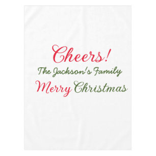 prettig kerstfeest wensen voeg familienaam tekst f tafelkleed