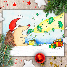 Prettig kerstfeest wenskaart met bubbels van Nicol Briefkaart