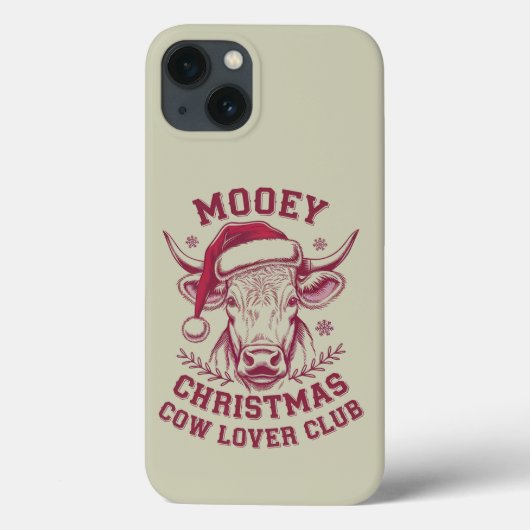 Prettig kerstfeest Western Cow Lover Club Kerstsei Case-Mate iPhone Case (Achterkant)
