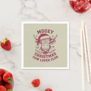 Prettig kerstfeest Western Cow Lover Club Kerstsei Servet