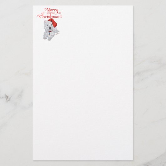 Prettig kerstfeest Westie Briefpapier (Voorkant)