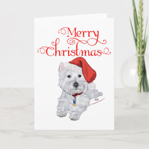 Prettig kerstfeest Westie Feestdagen Kaart