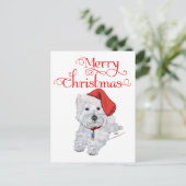 Prettig kerstfeest Westie Feestdagenkaart (Staand voorkant)