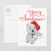 Prettig kerstfeest Westie Feestdagenkaart (Voorkant / Achterkant)