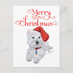 Prettig kerstfeest Westie Feestdagenkaart