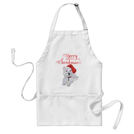 Prettig kerstfeest Westie Standaard Schort (Voorkant)
