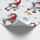 Prettig kerstfeest,whimische rode kabouters cadeaupapier (Hoek)