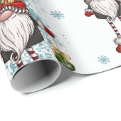 Prettig kerstfeest,whimische rode kabouters cadeaupapier (Rol Hoek)