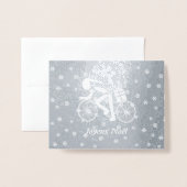 Prettig kerstfeest wielrenner Franse Folio Kaart (Voorkant met envelop)