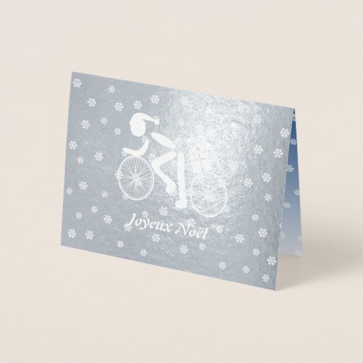Prettig kerstfeest wielrenner Franse Folio Kaart (Voorkant)
