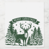 Prettig kerstfeest wijn etiket (Enkel label)
