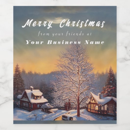 Prettig kerstfeest wijn etiket (Enkel label)