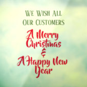 Prettig kerstfeest Winkelfaçade  Raamsticker (Vel 3)