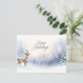 Prettig kerstfeest, winter bos groet briefkaart (Staand voorkant)
