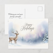 Prettig kerstfeest, winter bos groet briefkaart (Voorkant / Achterkant)