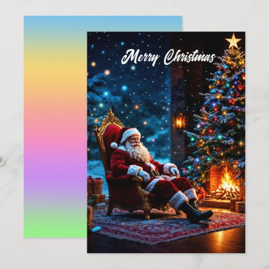 Prettig kerstfeest winter feestelijk Kerstman magi Kaart (Voorkant / Achterkant)