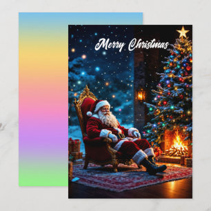 Prettig kerstfeest winter feestelijk Kerstman magi Kaart