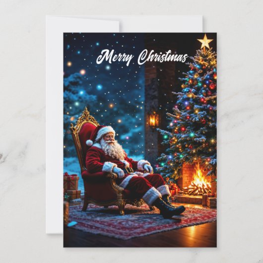 Prettig kerstfeest winter festival Kerstman magie Kaart (Voorkant)