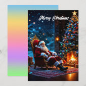 Prettig kerstfeest winter festival Kerstman magie Kaart (Voorkant / Achterkant)