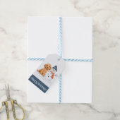 Prettig kerstfeest Winter Goldendoodle Hond Sneeuw Cadeaulabel (Met Touw)