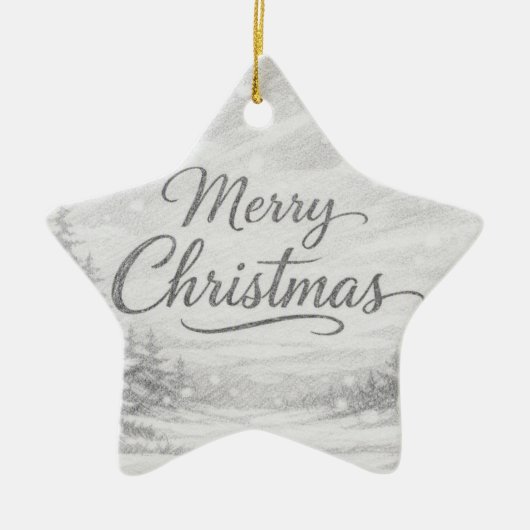 Prettig Kerstfeest • Winter Scene Ster Ornament (Voorkant)