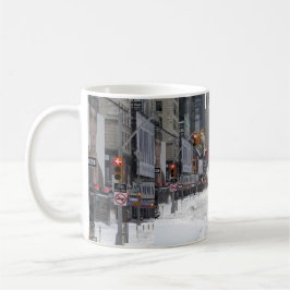 Prettig kerstfeest Winter Sneeuw New York City Koffiemok