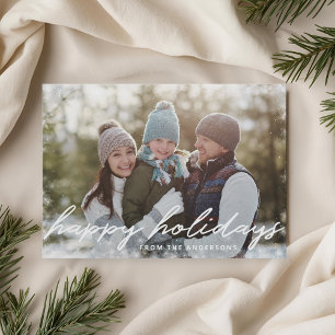 Prettig Kerstfeest Winter Sneeuw Overlay Familie F Feestdagenkaart