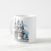 Prettig kerstfeest Winter Sneeuwman Koffiemok (Voorkant links)