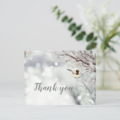 Prettig kerstfeest Winter Vorst Vogel Bedankt Feestdagenkaart (Staand voorkant)