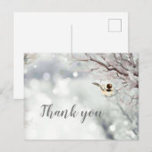 Prettig kerstfeest Winter Vorst Vogel Bedankt Feestdagenkaart (Voorkant / Achterkant)