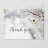 Prettig kerstfeest Winter Vorst Vogel Bedankt Feestdagenkaart (Voorkant)