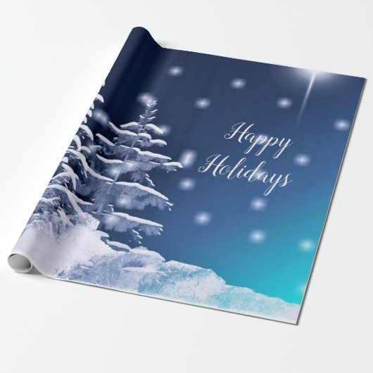 Prettig Kerstfeest Winter Wonderland Kerstmis Cadeaupapier (Uitgerold)