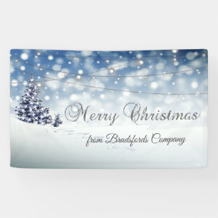 Prettig kerstfeest, Winter Wonderland, Lichtjes Spandoek