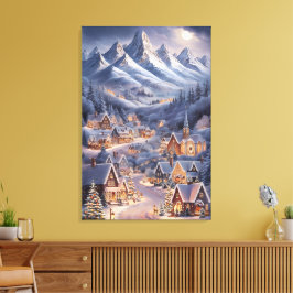 Prettig kerstfeest Winter Wonderland Wenskaart  Canvas Afdruk