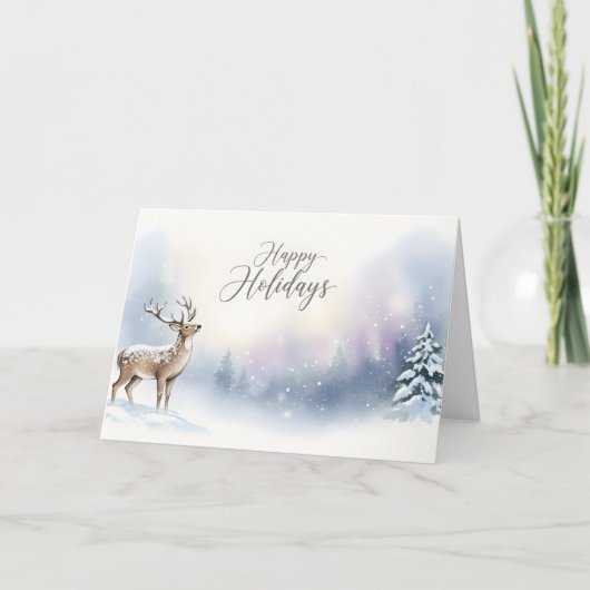 Prettig kerstfeest, Winter Woud Groet Kaart (Voorkant)