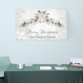 Prettig kerstfeest Winterbloemen Denneappels Spandoek (Beurs)