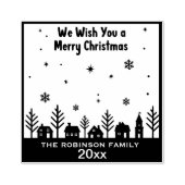 Prettig kerstfeest Winterdorp Gumstempel Rubberstempel (Afrduk)