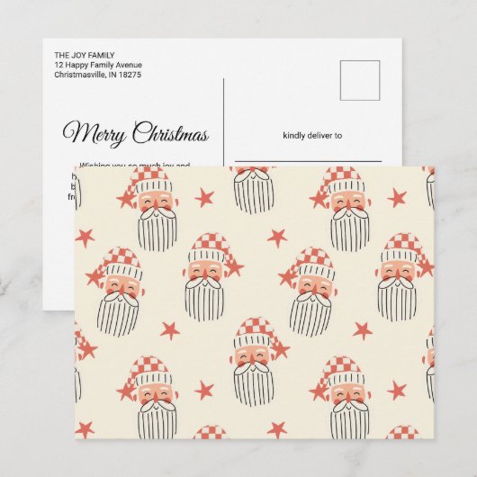 Prettig kerstfeest winterfeest Sinterklaas gezicht Briefkaart (Voorkant / Achterkant)
