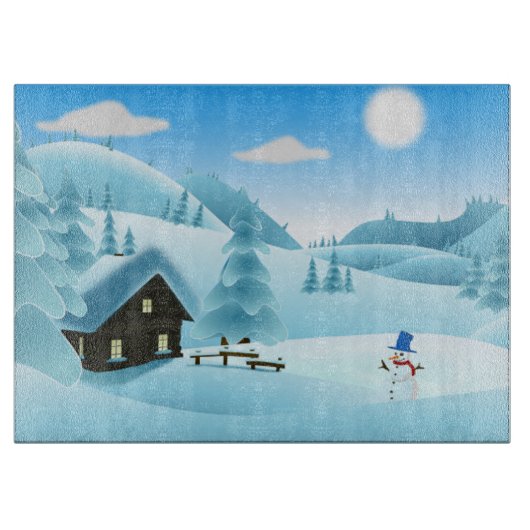 "PRETTIG KERSTFEEST" WINTERLANDSCHAP SNIJPLANK (Voorkant)